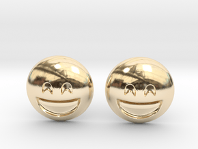 Smiling Emoji with Smiling Eyes in 14k Gold Plated Brass