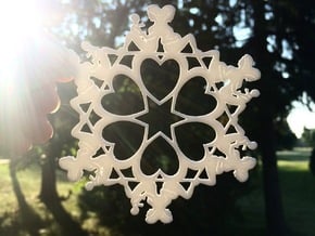 Mothers Snowflake Ornament in White Natural Versatile Plastic