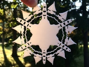Sailboats & Lighthouses Snowflake Ornament in White Natural Versatile Plastic