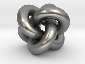 Borromean Rings Pendant in Natural Silver (Interlocking Parts): Medium