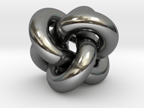 Borromean Rings Pendant in Polished Silver (Interlocking Parts): Medium