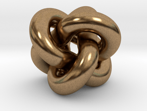 Borromean Rings Pendant in Natural Brass (Interlocking Parts): Medium