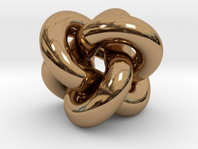 Borromean Rings Pendant in Polished Brass (Interlocking Parts): Medium