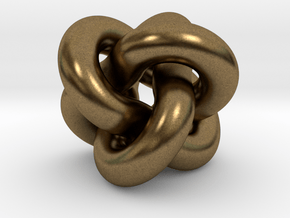 Borromean Rings Pendant in Natural Bronze (Interlocking Parts): Medium