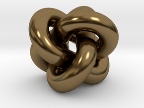 Borromean Rings Pendant in Polished Bronze (Interlocking Parts): Medium