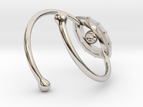 Evil Eye Ring by Bixie Studios in Rhodium Plated Brass