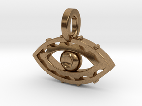 Evil Eye charm in Natural Brass