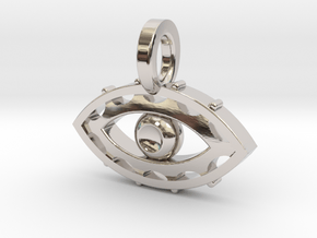 Evil Eye charm in Rhodium Plated Brass