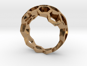 Honeycombs ring / size 20 HK /9 US (19.4 mm) in Polished Brass