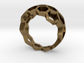 Honeycombs ring / size 20 HK /9 US (19.4 mm) in Polished Bronze
