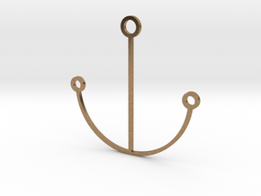 Minimalist Anchor Pendant in Natural Brass