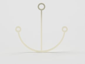 Minimalist Anchor Pendant in 14k Gold Plated Brass
