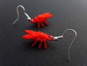 Drosophila Fruit Fly Earrings - Science Jewelry in Red Processed Versatile Plastic
