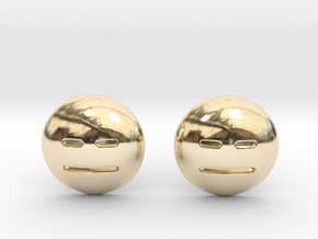 Expressionless Emoji in 14k Gold Plated Brass