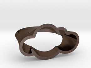 Cloud Ring, Every Cloud has a Silver Lining in Polished Bronze Steel: 6 / 51.5