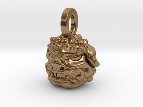 Foo Dog charm by Bixie Studios in Natural Brass