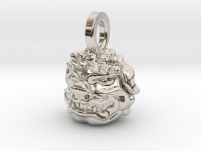 Foo Dog charm by Bixie Studios in Rhodium Plated Brass