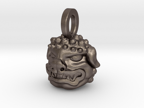 Foo Dog charm by Bixie Studios in Polished Bronzed Silver Steel