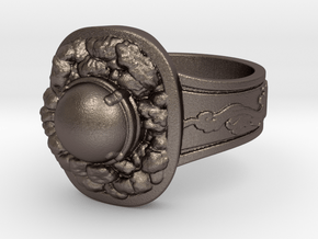 Havel's Ring in Polished Bronzed Silver Steel