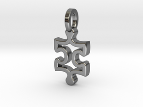 Puzzle Charm in Fine Detail Polished Silver