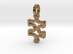 Puzzle Charm in Natural Brass