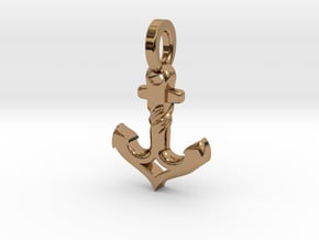 Anchor charm in Polished Brass