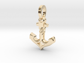 Anchor charm in 14k Gold Plated Brass