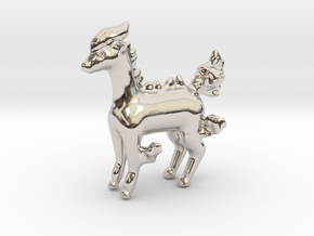 Ponyta in Rhodium Plated Brass