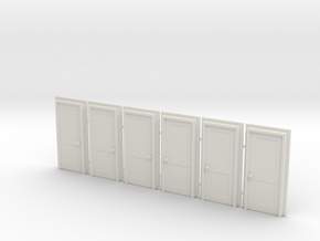 Door Type 4 - 810 X 2000 X 6 in White Natural Versatile Plastic: 1:87