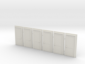Door Type 4 - 810 X 2000 X 6 - OO Scale in White Natural Versatile Plastic