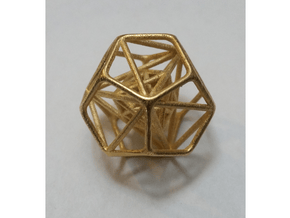 Nested Platonic Solids 1.4" in Polished Gold Steel