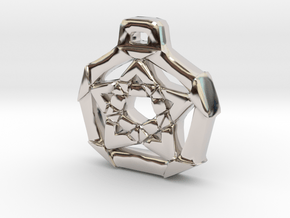 Unique Pentacle pendant in Rhodium Plated Brass