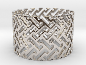 Woven Ring (Size 4-11) in Rhodium Plated Brass: 4 / 46.5