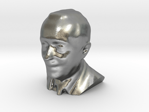 Marcelo Rebelo de Sousa 3D Model in Natural Silver