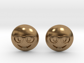 Nerd Emoji in Natural Brass