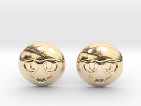 Nerd Emoji in 14k Gold Plated Brass