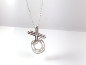 XO Interlocking necklace in Polished Silver (Interlocking Parts)