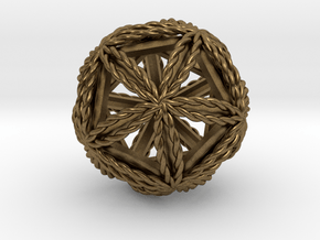 Twisted Icosasphere w/ nested Icosahedron 1.8" in Natural Bronze