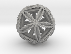 Twisted Icosasphere w/ nested Icosahedron 1.8" in Aluminum