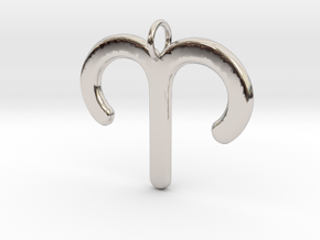 Aries Zodiac Star Sign Necklace Pendant  in Platinum