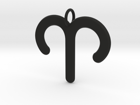 Aries Zodiac Star Sign Necklace Pendant  in Black Natural Versatile Plastic