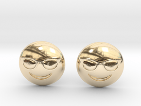 Sunglasses Emoji in 14k Gold Plated Brass