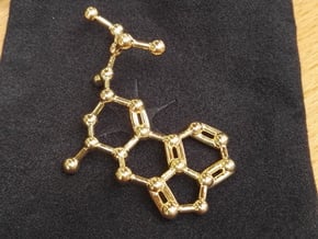 LSD Molecule Keychain / Pendant in 14K Yellow Gold