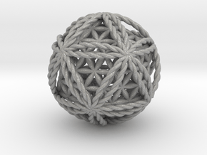 Twisted Icosasphere w/nested FOL Icosahedron 1.8" in Aluminum