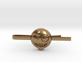Tongue and Wink Tie Clip in Natural Brass