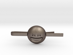 Smiling Eyes Tie Clip in Polished Bronzed Silver Steel