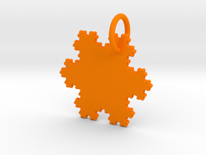 Fractal Keychain in Orange Processed Versatile Plastic