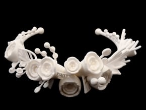 Botanical Statement Necklace in White Natural Versatile Plastic