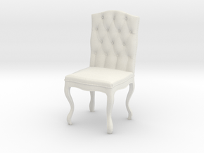 Tufted Dining Chair in White Natural Versatile Plastic: 1:12