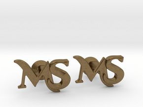 Monogram Cufflinks MS in Natural Bronze